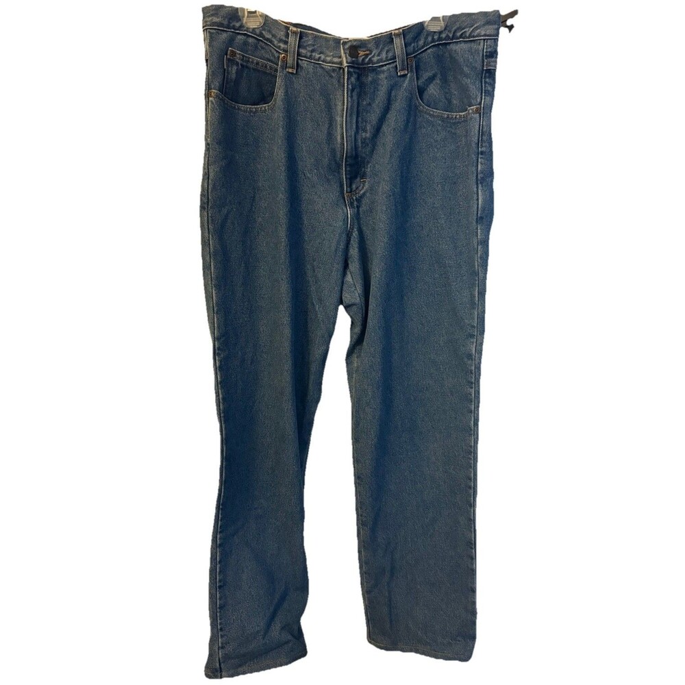 LL BEAN classic fit flannel lined jeans Medium Wash VTG Men’s Outdoor Wear 35/32